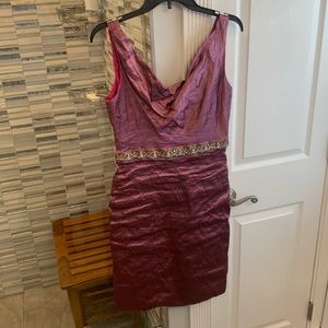 New Nicole miller dress jewel tone pink with rhinestones